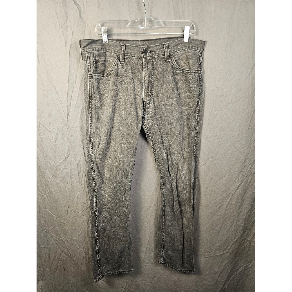 Levis 513 Slim Straight Gray Denim Jeans Mens 36x34 Gray Wash Pants